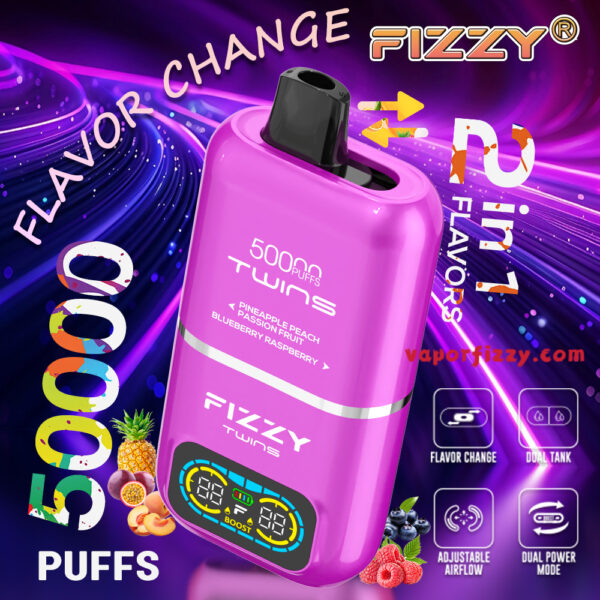 Fizzy Twins 50000 Puffs Disposable Vape 50K Puff Vapor Wholesale